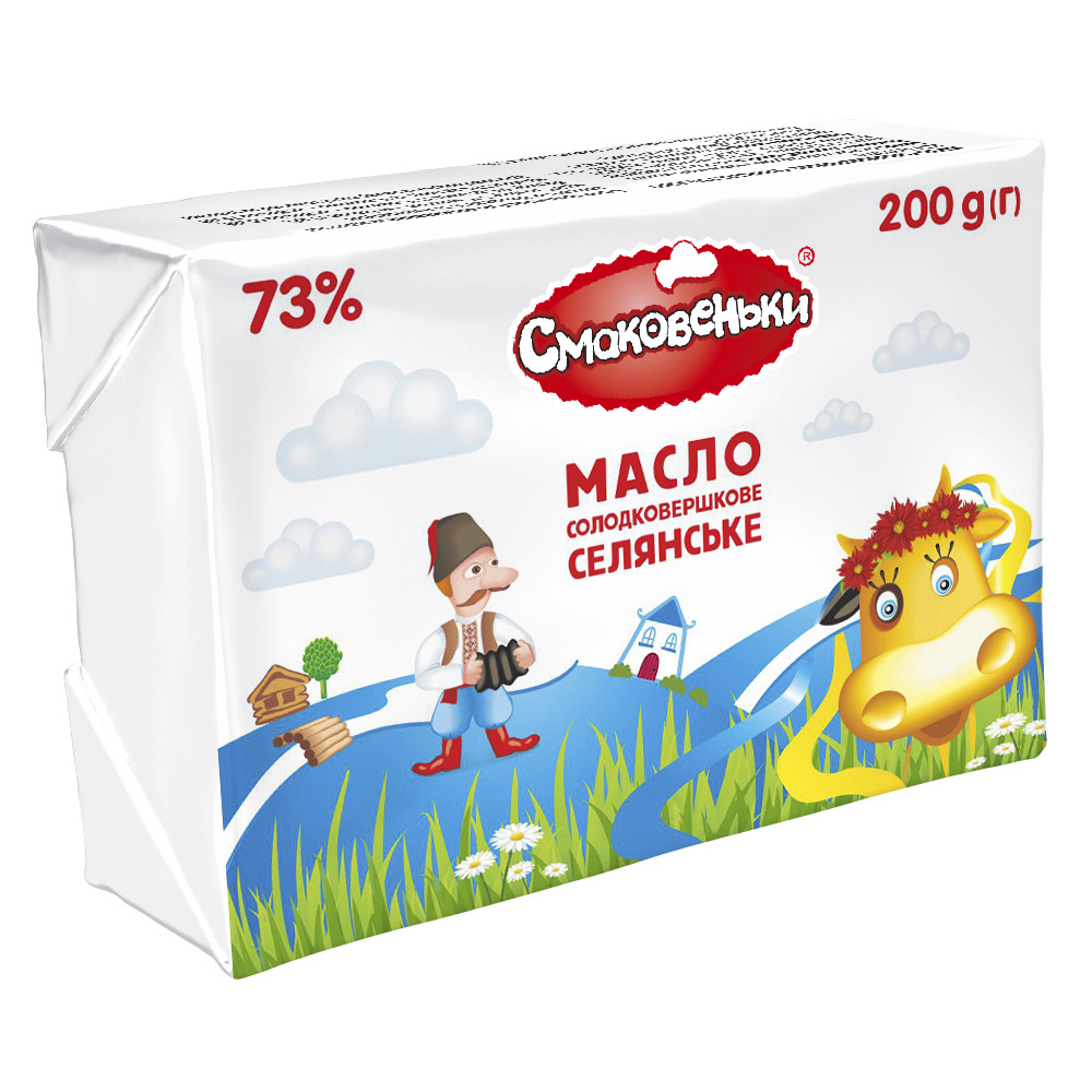 МАСЛО СМАКОВЕНЬКИ 200г 73% фольга